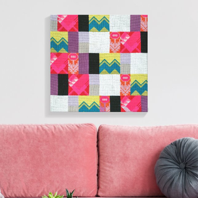 Impressão Em Tela Jardim de Flores Dada | Sophie Taeuber-Arp | (Insitu(Sala de estar))