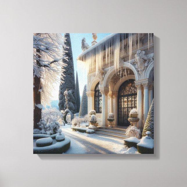 Impressão Em Tela Jardim de gelo elegante do inverno de Férias (Frente)