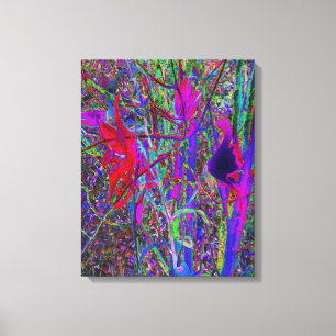 Impressão Em Tela Jardim de Lírios Cores de Arco-Íris Abstrato Psico