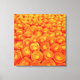 Impressão Em Tela Jardim de Rosa de Laranja Vibrante