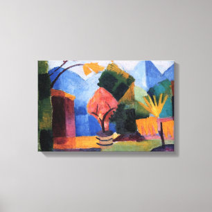 Impressão Em Tela Jardim do Lago Thun por August Macke, Arte Vintage