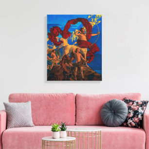 Impressão Em Tela Jason e seu professor Maxfield Parrish