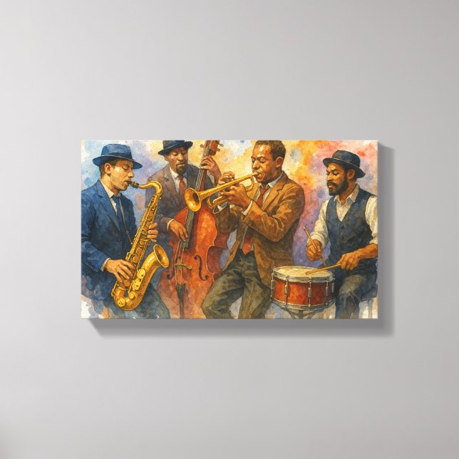 Impressão Em Tela Jazz Muscians (Frente)