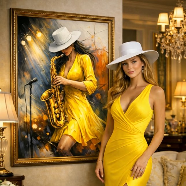 Impressão Em Tela Jazz Rhythm and Color (Here at the La Epoca store, you will find beautiful and vibrant works of art.)