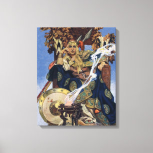 Impressão Em Tela JC Leyendecker Rainha Maeve Guerreira Celta