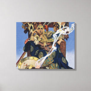 Impressão Em Tela JC Leyendecker Rainha Maeve Guerreira Celta