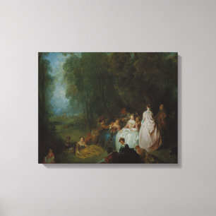 Impressão Em Tela Jean-Antoine Watteau - Reunião Pastoral