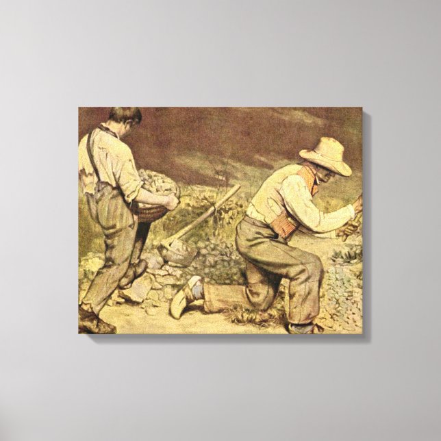 Impressão Em Tela Jean Desire Gustave Courbet - The Stone Breakers (Frente)