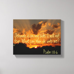 Impressão Em Tela Jehovah está em meu verso lateral da bíblia do
