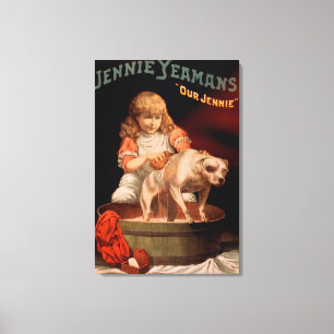 Impressão Em Tela Jennie Yeamans "Our Jennie Girl Washing Dog"