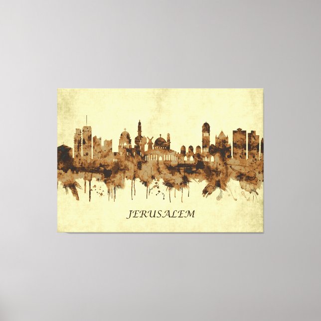 Impressão Em Tela Jerusalém Israel Cityscape (Frente)