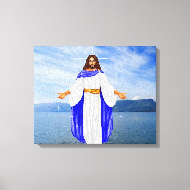 Impressão Em Tela Jesus andando na água (Frente)