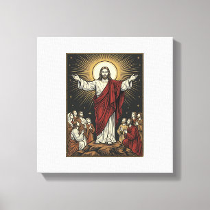 Impressão Em Tela Jesus Antigo Glória Radiante Gravação Cristã De