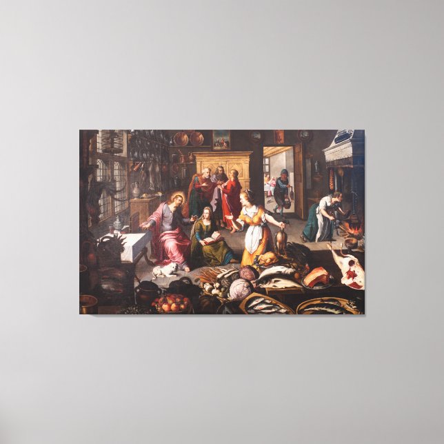 Impressão Em Tela Jesus Cristo com Martha e Mary - Joos Goemaere (Frente)