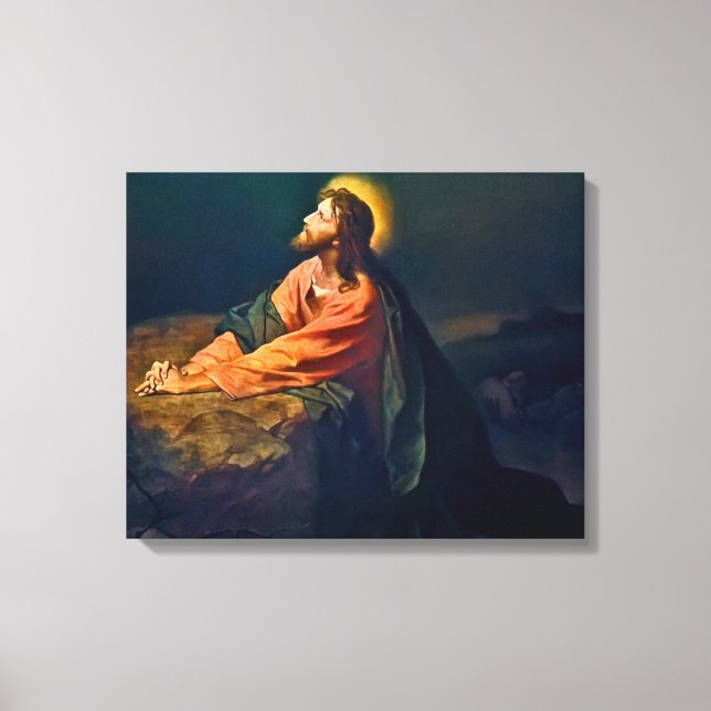 Impressão Em Tela Jesus Cristo em Gethsemane (Frente)