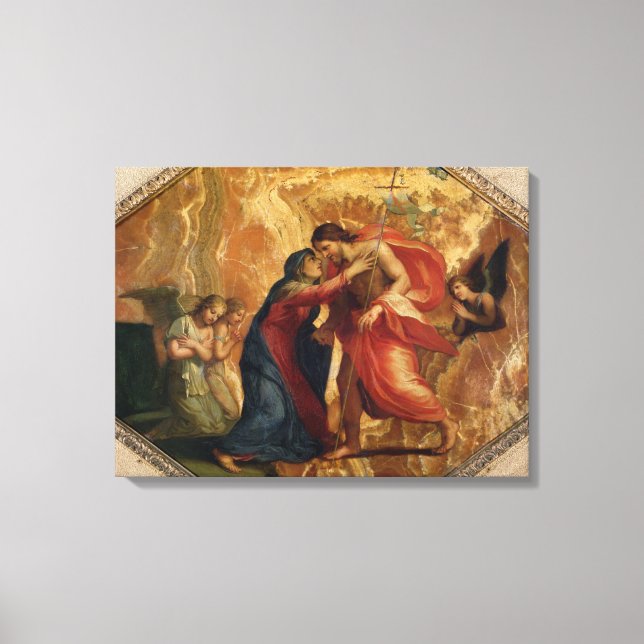 Impressão Em Tela Jesus Cristo recebendo a Virgem no Céu (Frente)