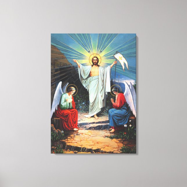 Impressão Em Tela Jesus e Anjos (Frente)