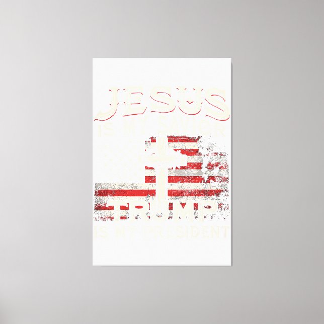 Impressão Em Tela Jesus é o meu salvador é o meu presidente american (Frente)