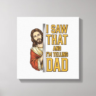 Impressão Em Tela Jesus engraçado eu vi aquilo e vou contar ao papai