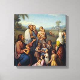 Impressão Em Tela Jesus entre as Crianças Religiosas