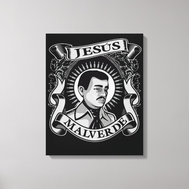 Impressão Em Tela Jesus Malverde Gift mexicano Herói Jesus Malverde (Frente)