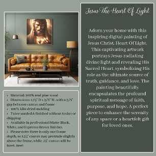 IMPRESSÃO EM TELA JESUS O CORAÇÃO DA LUZ