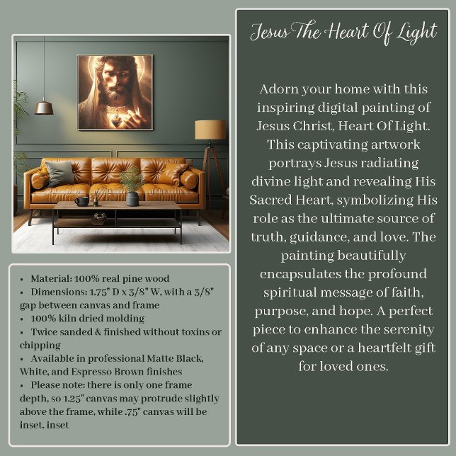 IMPRESSÃO EM TELA JESUS O CORAÇÃO DA LUZ (Criador carregado)