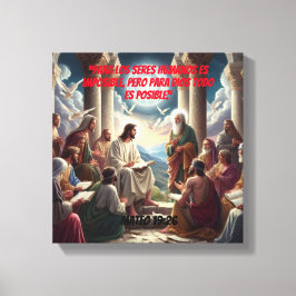 Impressão Em Tela Jesús y los Discípulos: Mateo 19:26