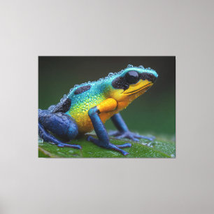 Impressão Em Tela Jeweled Amphibian: Poison Dart Frog in the Rain