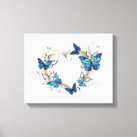 Jewelry Heart with Butterflies Morpho