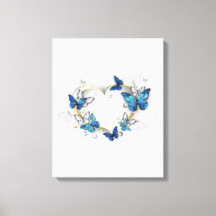 Impressão Em Tela Jewelry Heart with Butterflies Morpho