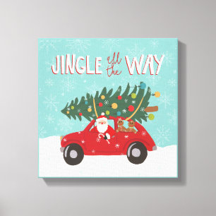 Impressão Em Tela Jingle Por Todo O Caminho   Carro Papai noel