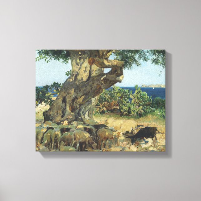 Impressão Em Tela Joaquin Sorolla - A Árvore De Carob (Frente)
