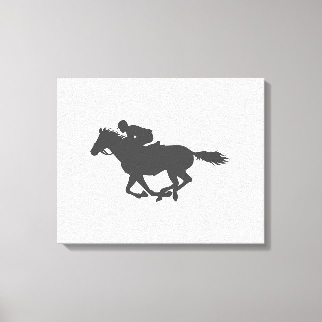 Impressão Em Tela Jockey com cavalo Silhout - Escolha a cor de fundo (Frente)