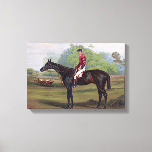 Impressão Em Tela Jockey na pintura de Vintage Racecavalo