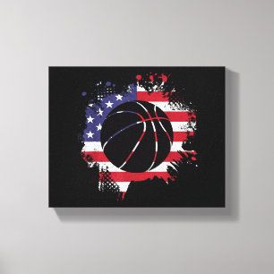 Impressão Em Tela Jogador de Bandeira Americano