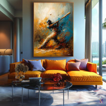 Jogador de Baseball abstrato - Arte Esportiva Dinâ