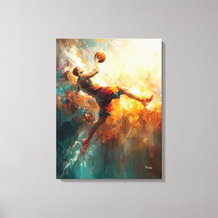 Impressão Em Tela Jogador de Basquete Abstrato - Arte Esportiva Pode