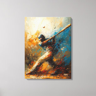 Impressão Em Tela Jogador de Beisebol Abstrato - Arte Esportiva Dinâ