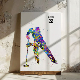 Impressão Em Tela Jogador de Ringette