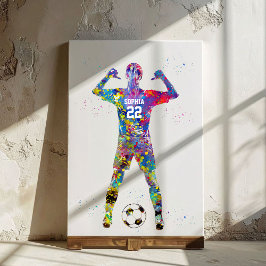 Impressão Em Tela Jogadora de Futebol
