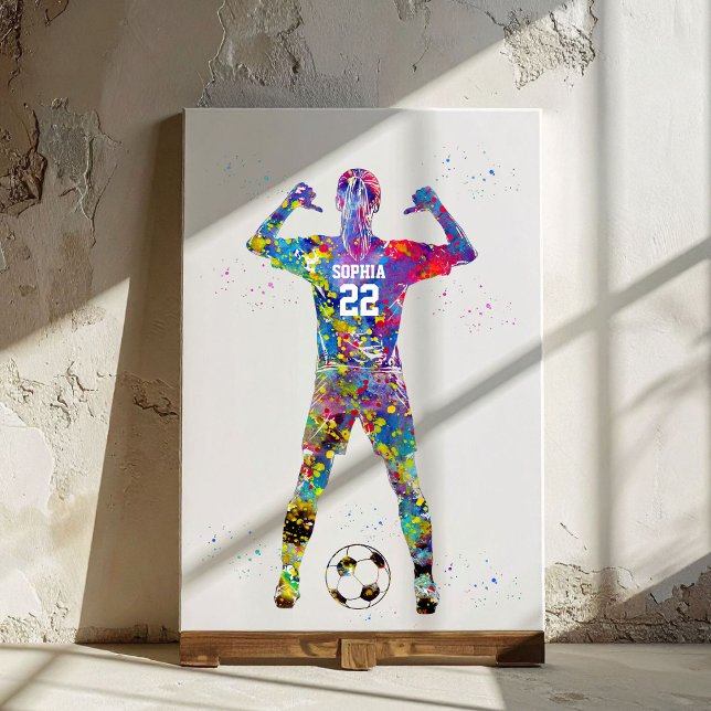 Impressão Em Tela Jogadora de Futebol (Criador carregado)