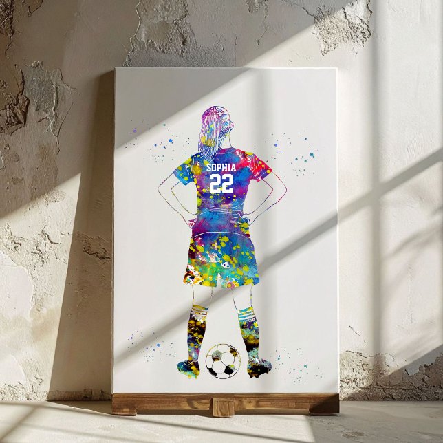 Impressão Em Tela Jogadora de Futebol Feminina  (Criador carregado)