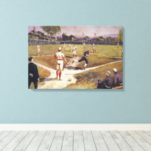 Impressão Em Tela Jogo de beisebol esportivo vintage por Henry Sandh