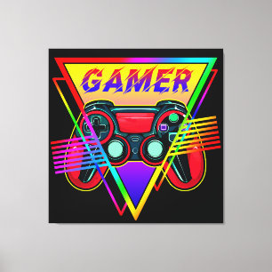 Impressão Em Tela Jogos Retrorativos do Arco-Íris Gamer para Computa