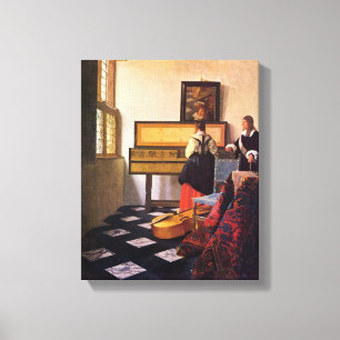 Impressão Em Tela Johannes Vermeer - a lição de música