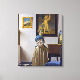 Impressão Em Tela Johannes Vermeer - Dama de pé em uma Virgínia