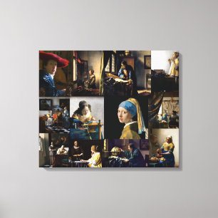 Impressão Em Tela Johannes Vermeer - Patchwork de Obras-Primas
