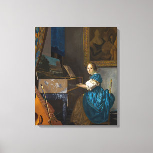 Impressão Em Tela Johannes Vermeer - Senhora Sentada ao Virginal