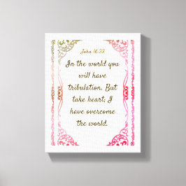 Impressão Em Tela John 16 : 33 | Cotações de bíblias Motivacionais V